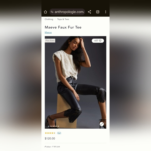 Maeve By Anthropologie Faux Fur Soft Lined Womens XL Short Sleeve Pullover Top - Picture 10 of 10